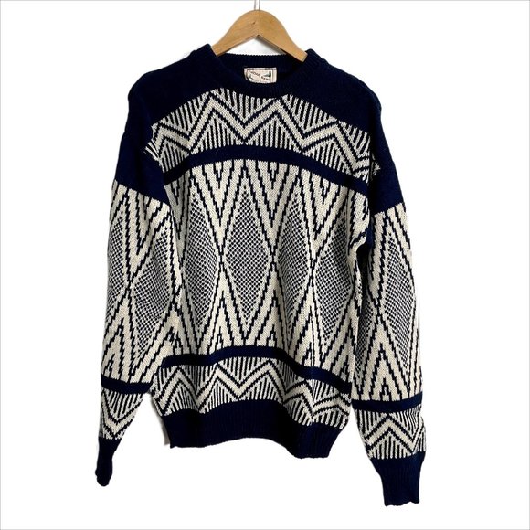 90s wool blend nordic pullover sweater - NWT - size large - Picture 1 of 7